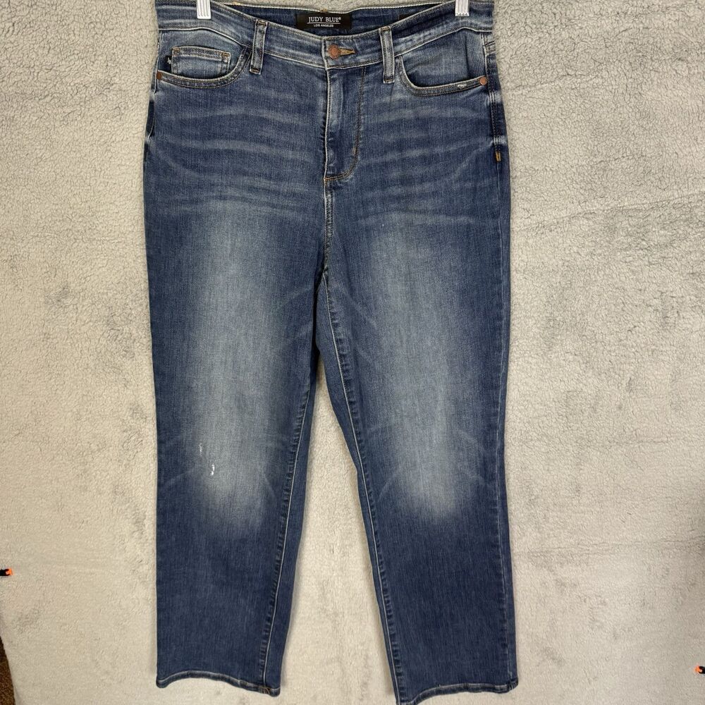 Judy Blue Jeans Blue Womens 7/28 Denim Straight‎ Fit High Rise Medium Washed